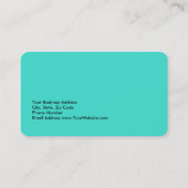 ユニークモダンスタイリッシュ淡い色のターコイズ 名刺 (裏面)