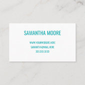 ユニークモダンターコイズタイポグラフィクリエイティブ 名刺 (裏面)