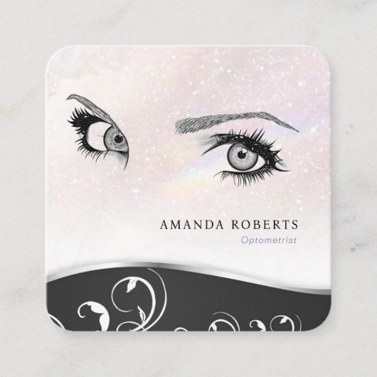 ユニークモダントレンディーシックフェミニンアイズ スクエア名刺 (正面)