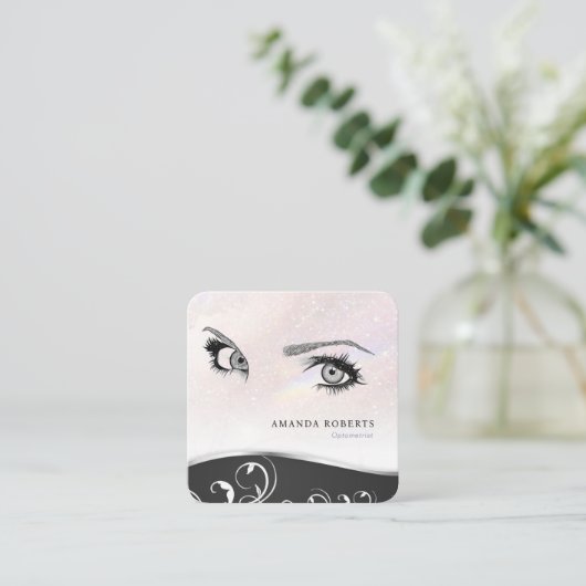 ユニークモダントレンディーシックフェミニンアイズ スクエア名刺 (スタンド正面)