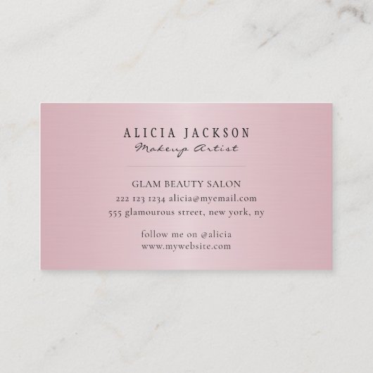 ユニークモダンバラ金ゴールドモノグラムの美しい 名刺 (裏面)