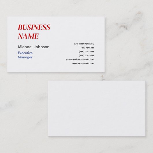 ユニークモダンプロフェッショナルデザイン 名刺 (正面/裏面)