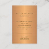 ユニークモダン抽象芸術筆跡金ゴールドモノグラム 名刺 (裏面)