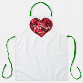 ユニークモダン最高の母は赤いハート母の日 エプロン (正面)