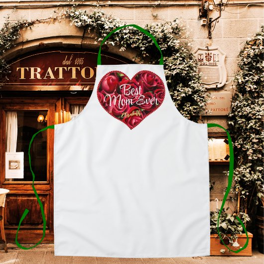 ユニークモダン最高の母は赤いハート母の日 エプロン