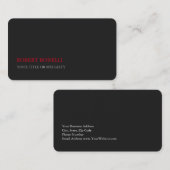 ユニークモダン灰色スタイリッシュ赤 名刺 (正面/裏面)