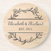 ユニークモダン素朴カスタム結婚会 コースター (正面)