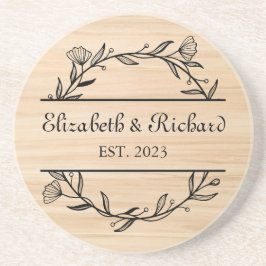 ユニークモダン素朴カスタム結婚会 コースター