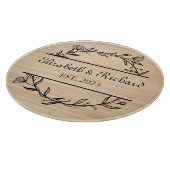 ユニークモダン素朴夫婦の日結婚付ピザ カッティングボード (角)