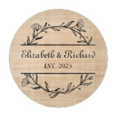 ユニークモダン素朴夫婦の日結婚付ピザ カッティングボード (正面)