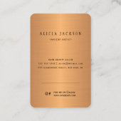 ユニークモダン絵を描金ゴールドモノグラムの 名刺 (裏面)