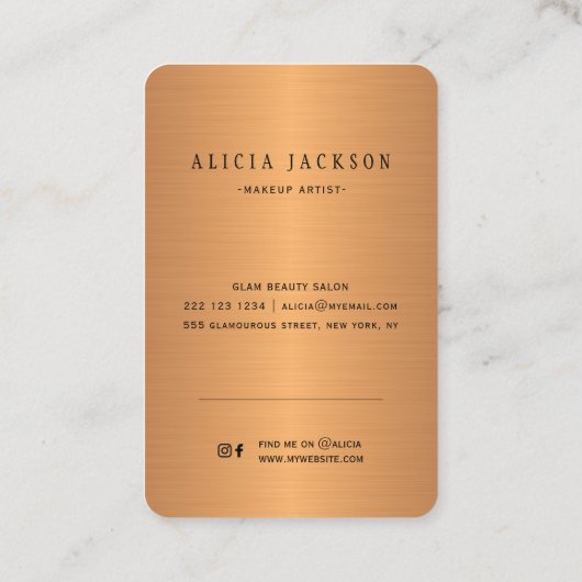 ユニークモダン絵を描金ゴールドモノグラムの 名刺 (裏面)