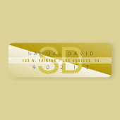 ユニークモダン金ゴールド差出人住所 ラベル