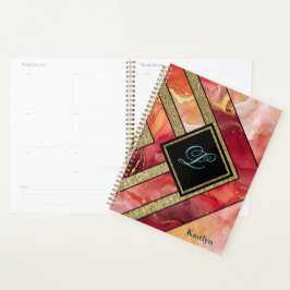 ユニークモダン金ゴールド プランナー手帳