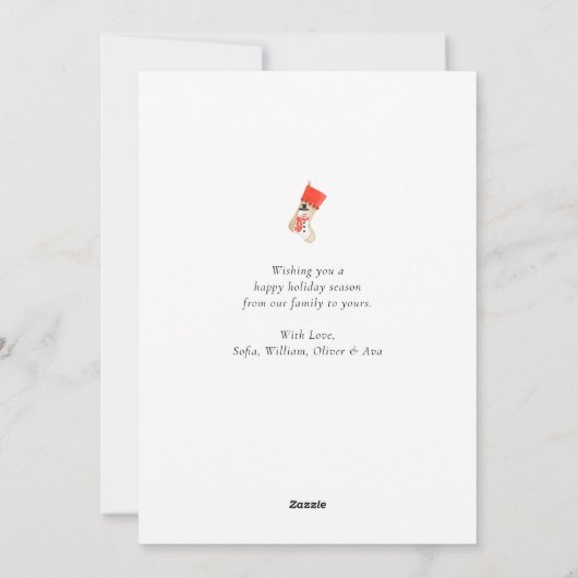 ユニークモダン雪だるま非写真 シーズンカード (裏面)