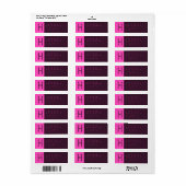 ユニークモダン |ピンク&深いパープル差出人住所 ラベル (フルシート)