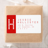 ユニークモダン |レッド&ホワイト差出人住所 ラベル (インサイチュ)