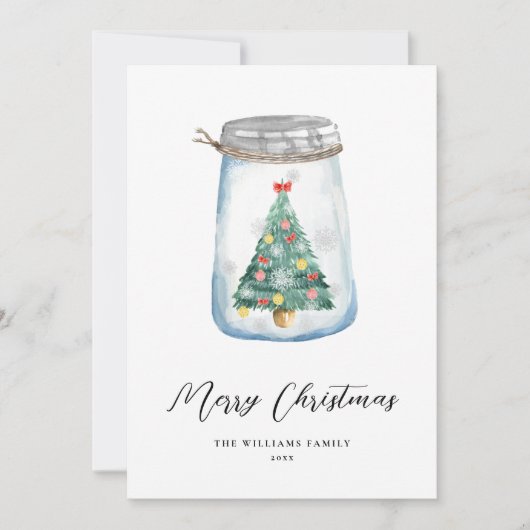 ユニークモダンChristmas Tree非写真 シーズンカード (正面)