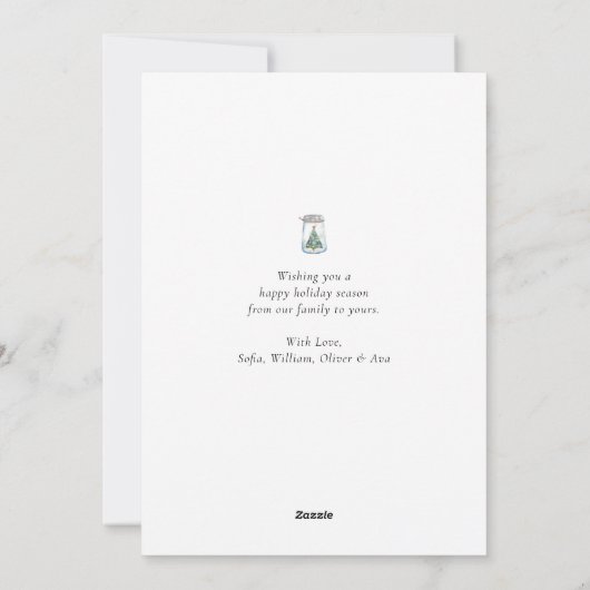 ユニークモダンChristmas Tree非写真 シーズンカード (裏面)