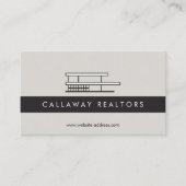 ユニークモダンGreyエステートのホーム実在ロゴ 名刺 (正面)