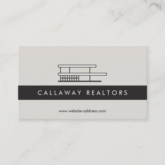 ユニークモダンGreyエステートのホーム実在ロゴ 名刺 (正面)