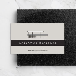 ユニークモダンGreyエステートのホーム実在ロゴ 名刺