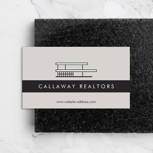 ユニークモダンGreyエステートのホーム実在ロゴ 名刺