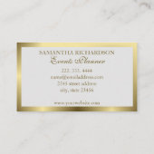 ユニークモダンLuxury Whiteと金ゴールド幾何学的 名刺 (裏面)