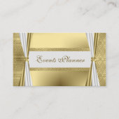 ユニークモダンLuxury Whiteと金ゴールド幾何学的 名刺 (正面)