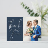 ユニークレタリング結婚の感謝してい写真カード サンキューカード (スタンド正面)