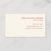 ユニークレッドモダンピンククリエイティブプロフェッショナル 名刺 (裏面)