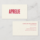 ユニークレッドモダンピンククリエイティブプロフェッショナル 名刺 (正面/裏面)