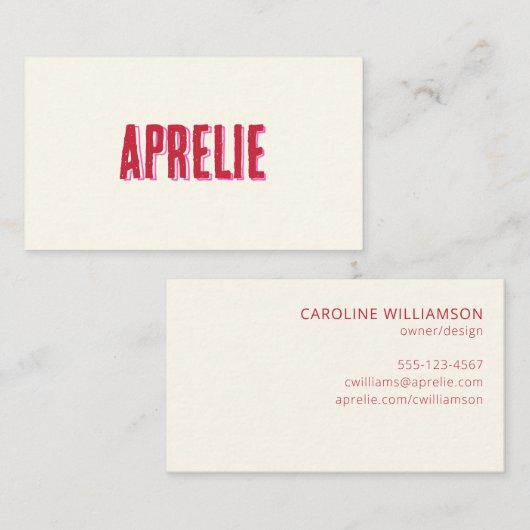 ユニークレッドモダンピンククリエイティブプロフェッショナル 名刺 (正面/裏面)