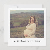 ユニークレトロのインスタントフォト性別の表示 招待状 (正面)