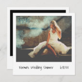 ユニークレトロインスタントフォトウェディングシャワー 招待状 (正面/裏面)