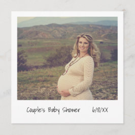 ユニークレトロインスタントフォトカップル赤ちゃんシャワー 招待状