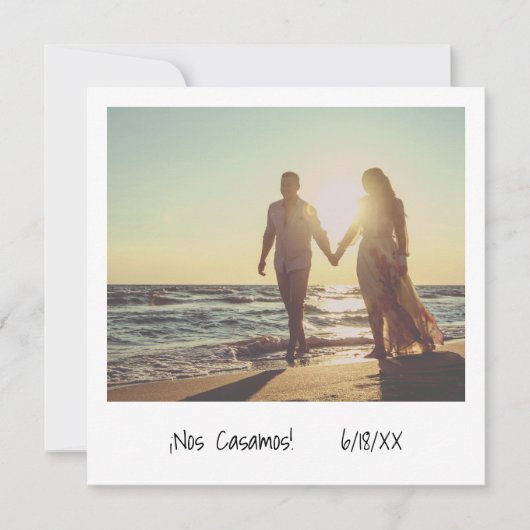 ユニークレトロインスタント写スペインの真結婚の 招待状 (正面)