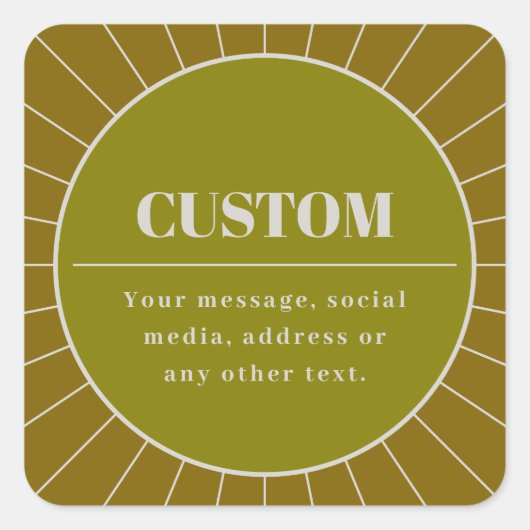 ユニークレトロインスパイア編集可能デザインテンプレート スクエアシール (正面)