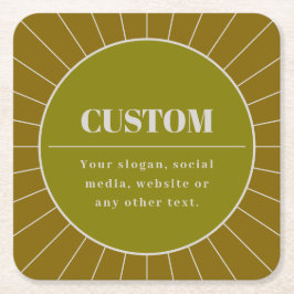 ユニークレトロインスパイア編集可能デザインテンプレート スクエアペーパーコースター