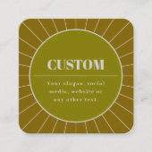 ユニークレトロインスパイア編集可能デザインテンプレート スクエア名刺 (正面)