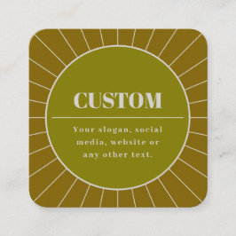 ユニークレトロインスパイア編集可能デザインテンプレート スクエア名刺