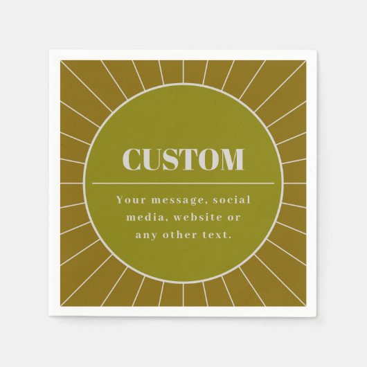 ユニークレトロインスパイア編集可能デザインテンプレート スタンダードカクテルナプキン (正面)