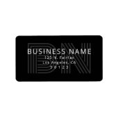 ユニークレトロモノグモダンラム差出人住所 ラベル (正面)