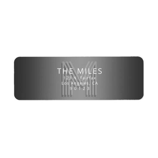 ユニークレトロモノグモダンラム差出人住所 ラベル (正面)