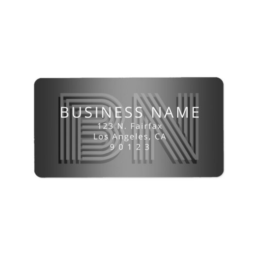 ユニークレトロモノグモダンラム差出人住所 ラベル (正面)