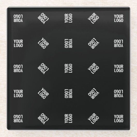 ユニークロモダンゴのパターンテンプレート | ブラック ガラスコースター (正面)