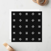 ユニークロモダンゴのパターンテンプレート | ブラック ノートカード (正面/裏面インサイチュ)