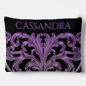 ユニークヴィンテージのグラデーション渦巻き紫パーソナライズされた アクセサリーポーチ (裏面)