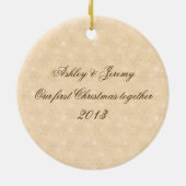 ユニークヴィンテージの初めてのクリスマス写真 セラミックオーナメント (裏面)