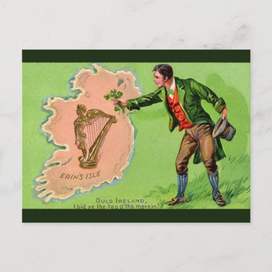 ユニークヴィンテージイラストレーション-エリン島 ポストカード (正面)